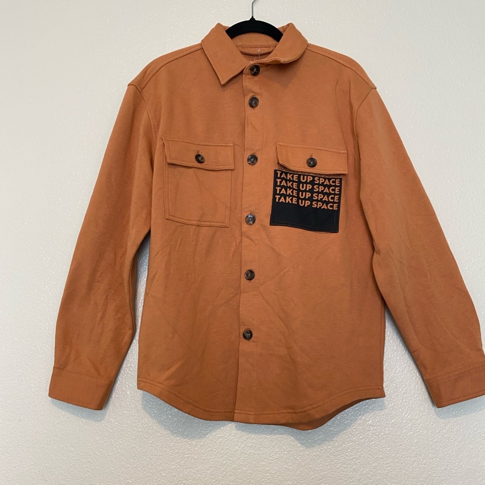 Men's Target Black History Month Take Up Space Shirt Jacket Pumpkin Size S